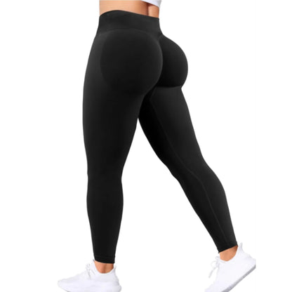 Gym Seamless Women Solid Waist Yoga Pants Three-Section Waist Sexy Hip-Lifting Tight Sports Pants Fitness Exercise Yoga Pants