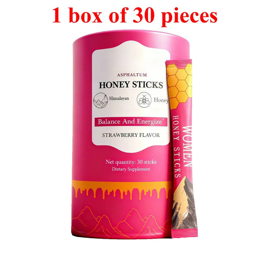 Herbal Honey Sticks with Botanical Extracts Strawberry Flavor Daily Energy Snack 100% High-Purity Sticks with Shi La Jit
